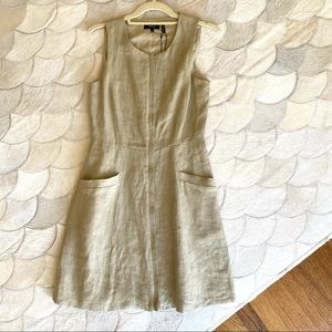 Theory Bonza V-neck Linen Dress